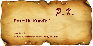 Patrik Kunó névjegykártya